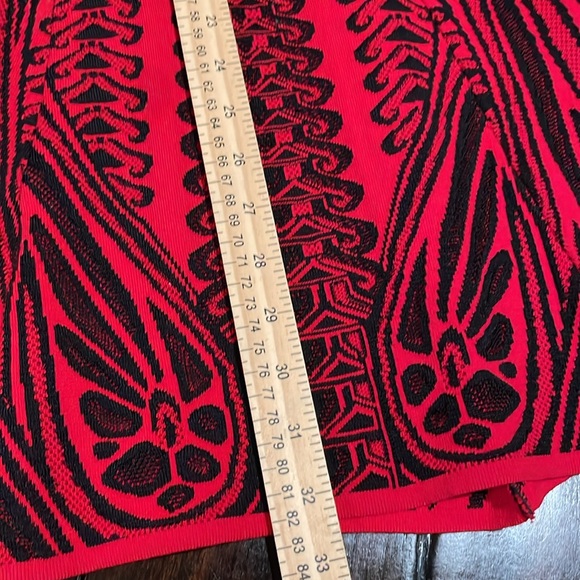 RVN Red and Black Abstract Fit and Flare Dress, Size Small - Picture 15 of 15